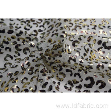 100% Polyester Leopard Pattern Mesh Fabric